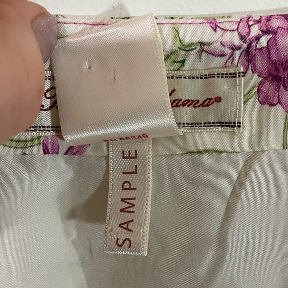 Tommy Bahama Silk Pink & White Floral Mixed Print Tiered Sample Skirt 8 - Picture 6 of 7